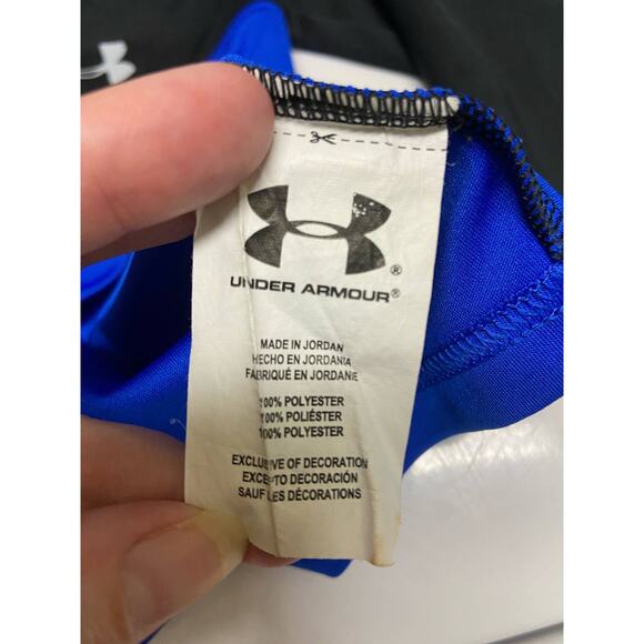 Under Armour Boys Pullover Size 4 Blue Black Quarter Zip Lightweight - Picture 6 of 12